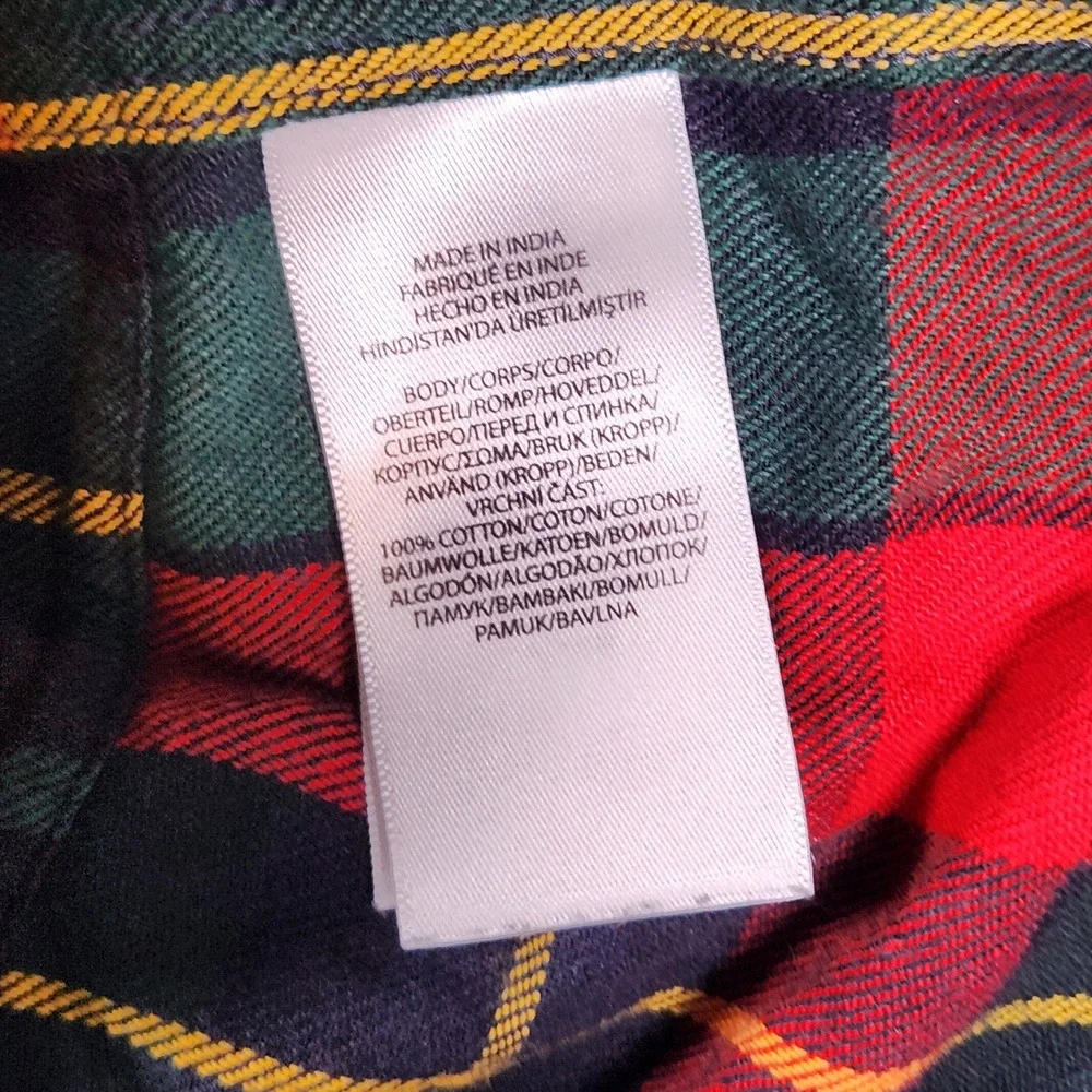 Polo Ralph Lauren Classic Fit Patchwork Plaid Flannel Shirt XL New‎